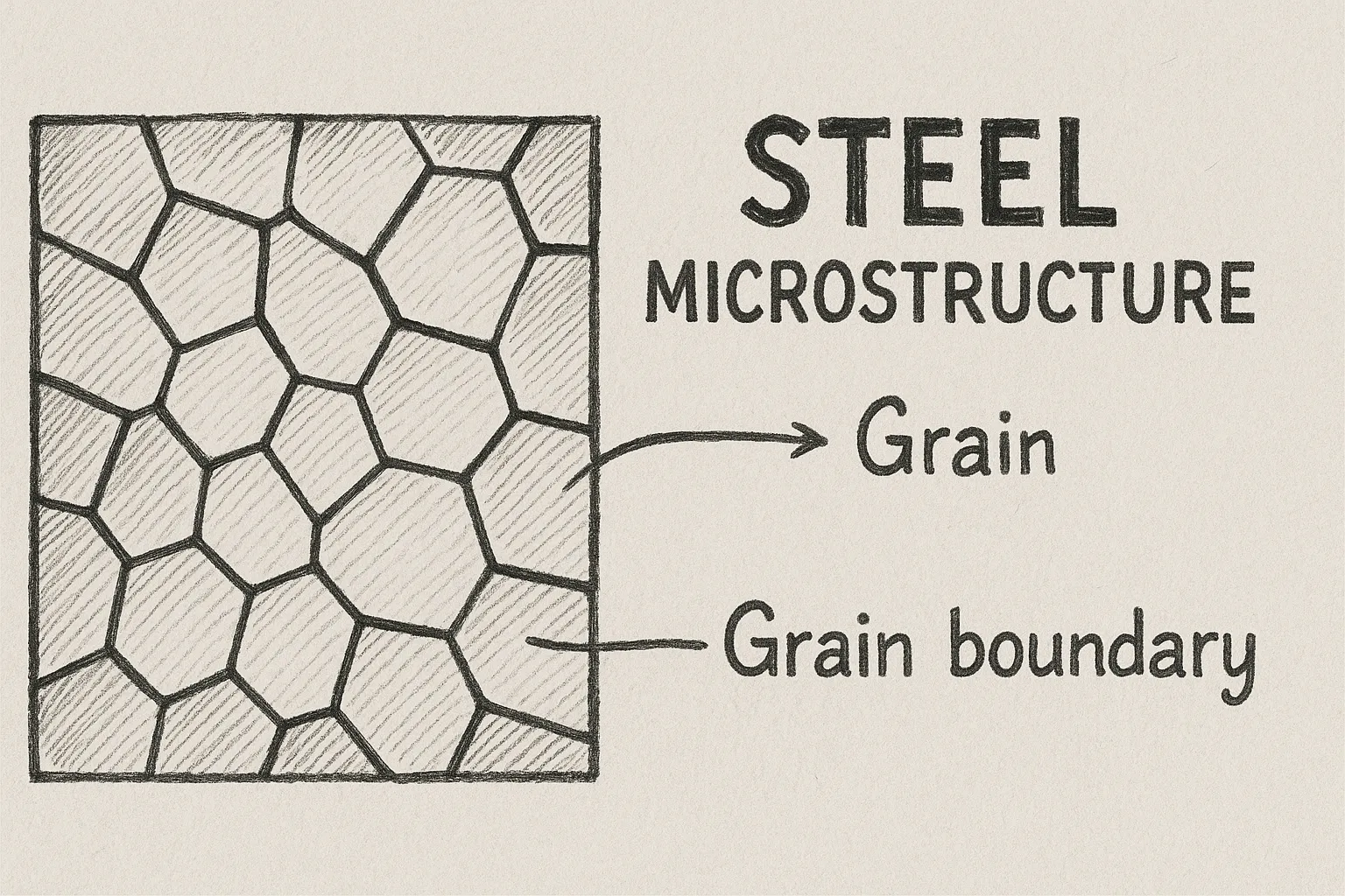 Schematisk mikrostruktur av stål