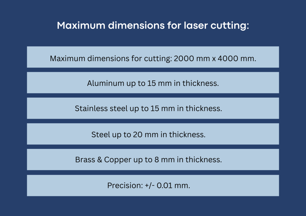 laser cutting maximum dimensions